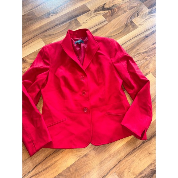 Talbots Jackets & Blazers - Talbots Blazer Womens 12P Red Excellent Wool Blend Stand Collar 3-Button Jacket